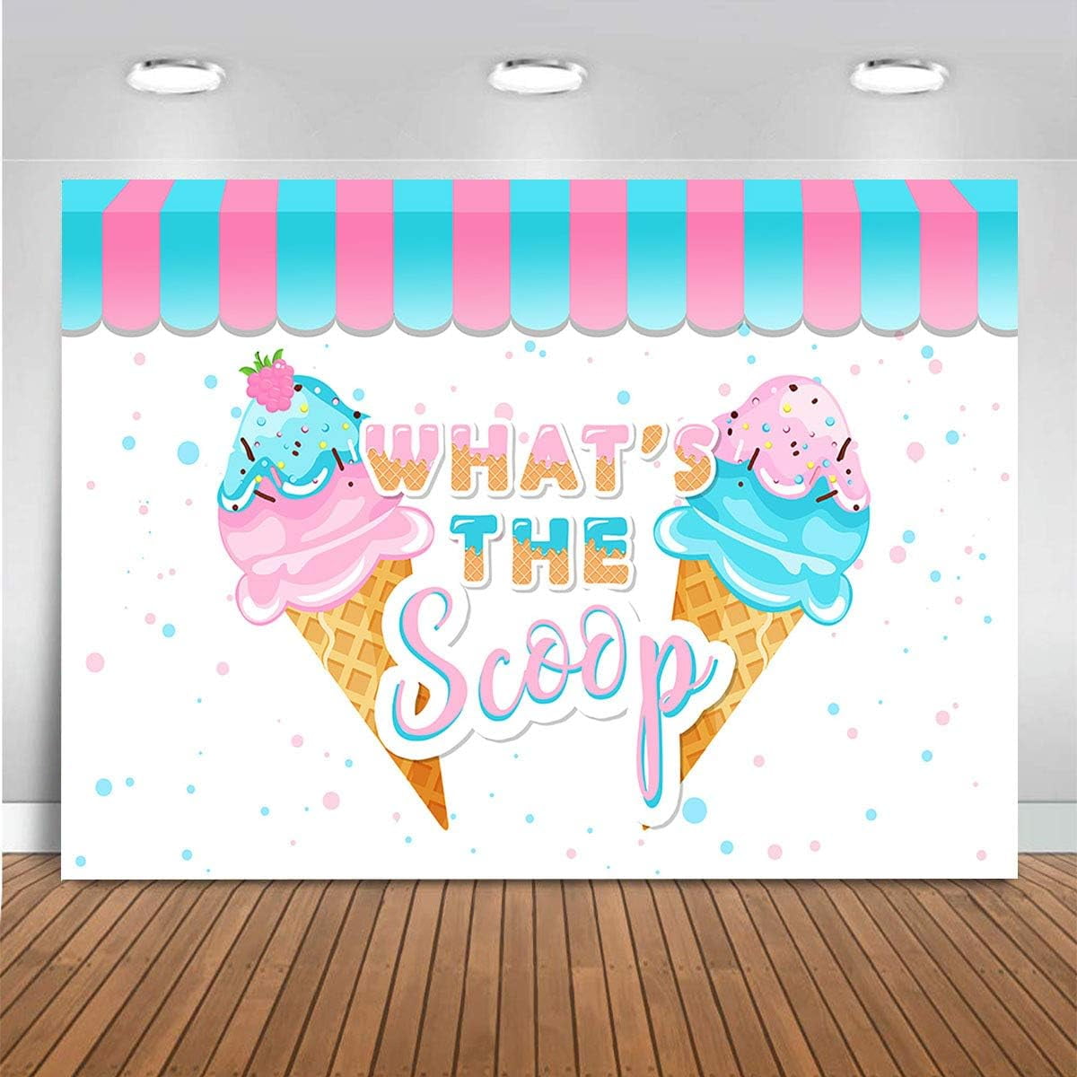 Ice Cream Gender Reveal Party Decorations Kit – Banner, Cake Topper, Balloons For Baby Shower & Pregnancy Announcement