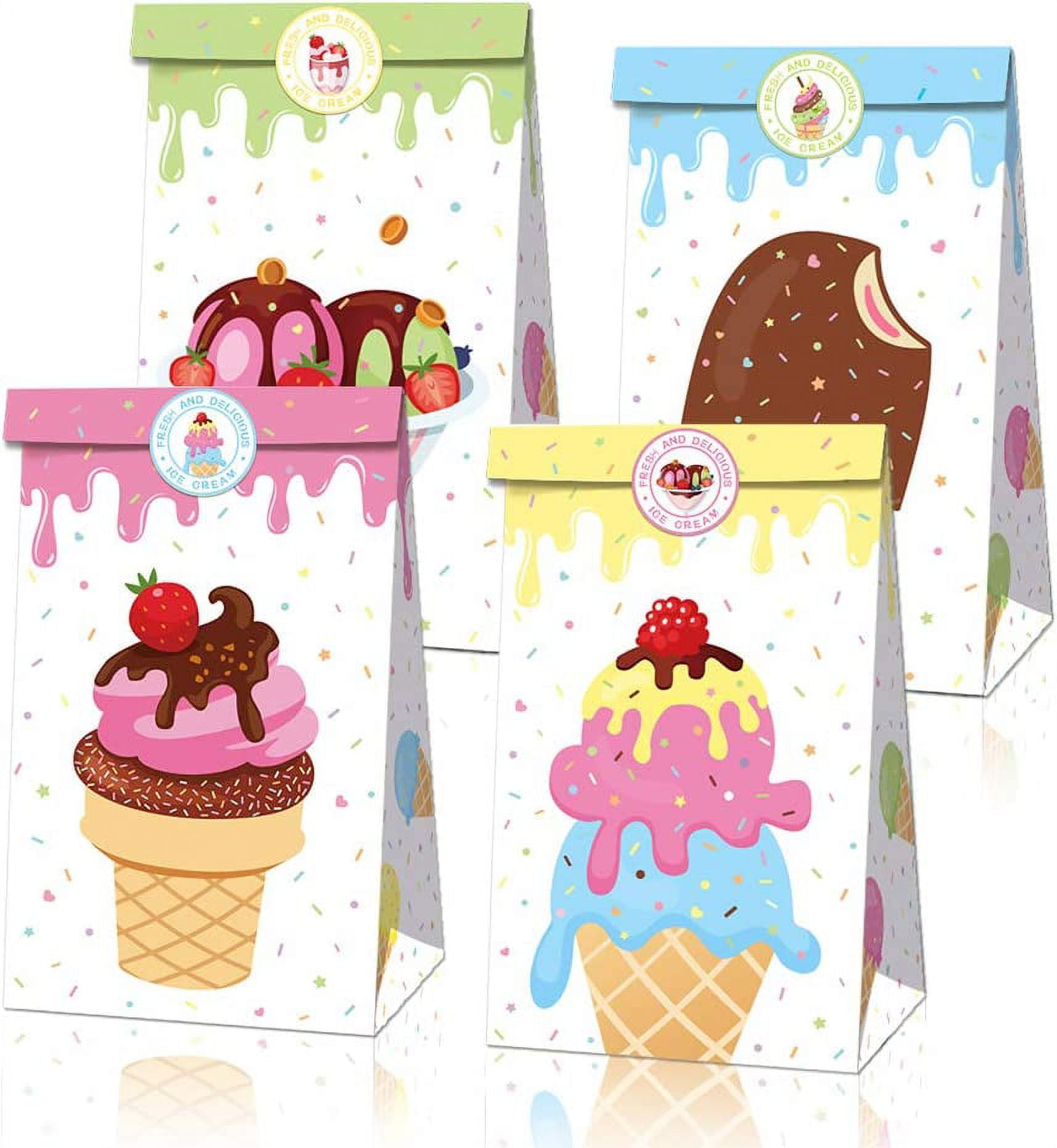 Ice Cream Goodie Bags12 Pcs Ice Cream Party Favors Candy Bags with