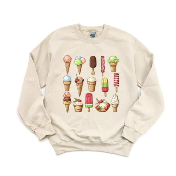 Ice Cream Hand Dawn Collection Artistic Foodie Graphic Sweet Treat Yum Sweatshirt, for men & women, up to size 5XL