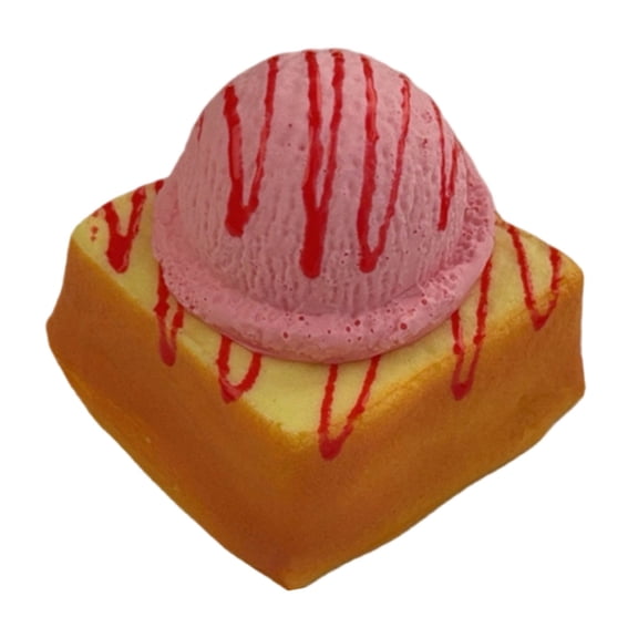 Ice Cream Honey Toast Squishy, Scented Slow Rising Stress Reliever, Realistic Bread Cake Food Squishy for Relieve Stress in Work, Study and Daily Life, Aesthetic Desk Accessory Gift, A