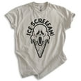 thumbnail image 1 of Ice Cream Horror T-shirt, Unisex Women's Men's Shirt, Halloween Spooky Season Novelty Gift, Light Silk Gray, Large, 1 of 6