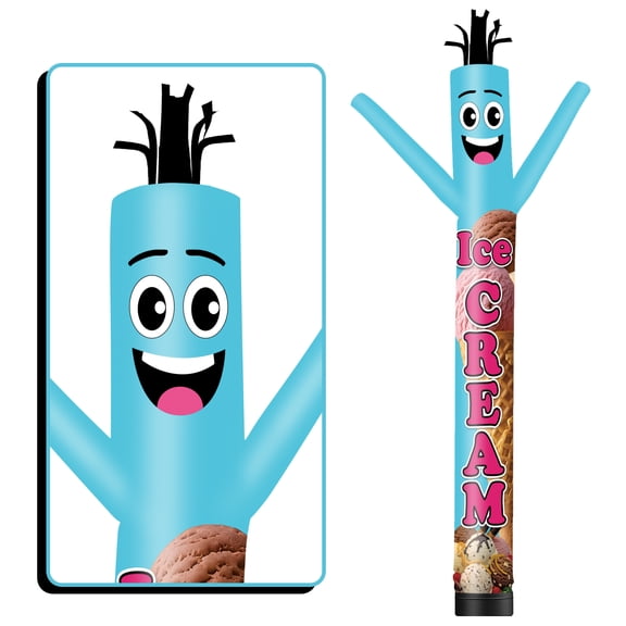 Ice Cream Inflatable Tube Man Wacky Wavy Dancing Guy for Outdoor Decoration Advertising Business Promotion (Blower Not Included)