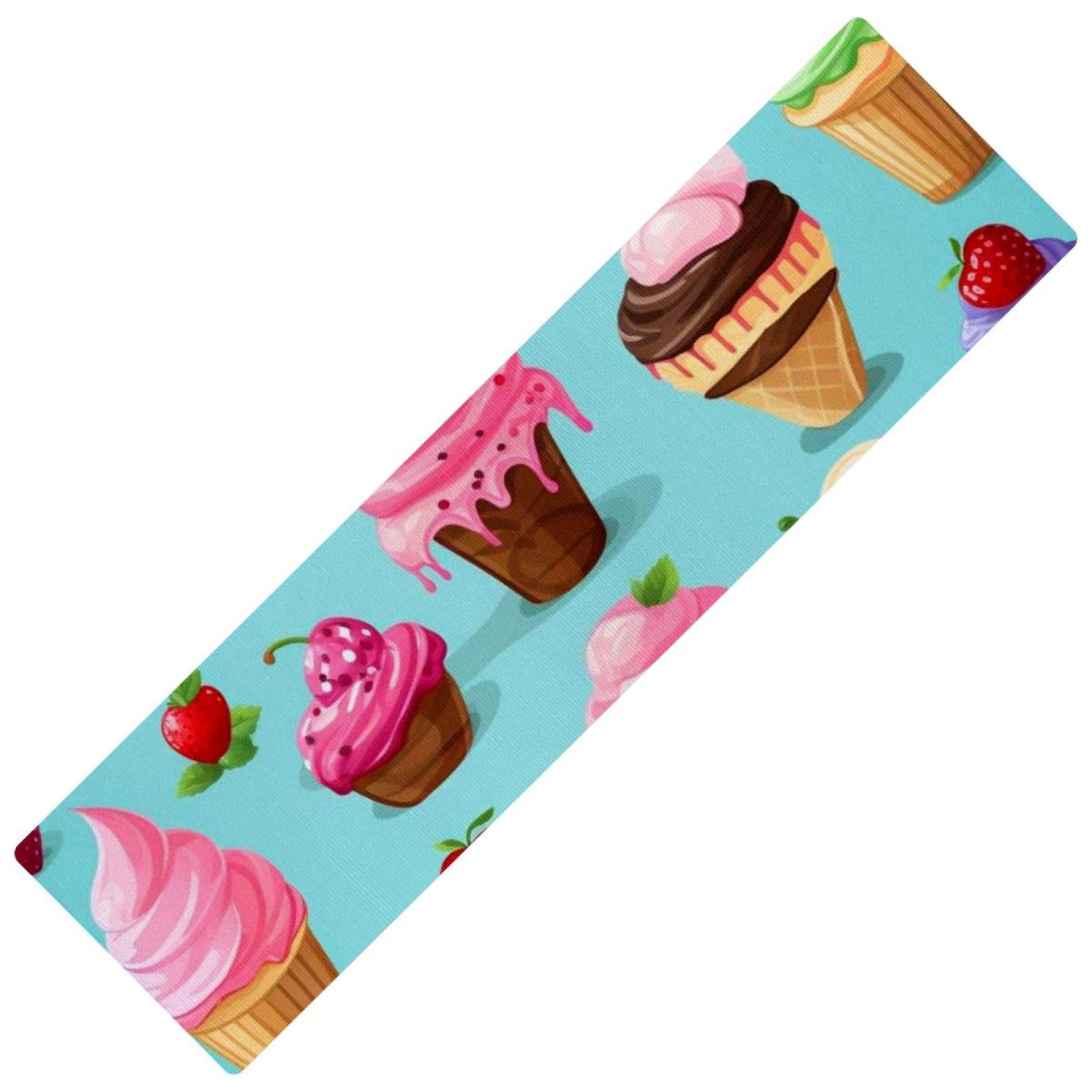 Ice Cream Kitchen Rug Mat, Absorbent Washable Kitchen Mats for Floor