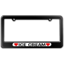Ice Cream Love with Hearts License Plate Frame