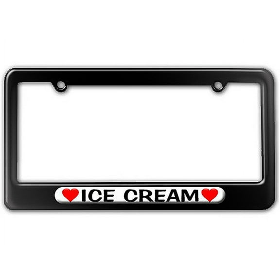 Ice Cream Love with Hearts License Plate Frame