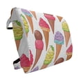 thumbnail image 1 of Ice Cream Lumbar Pillow, Tasty Summer Desserts Refreshments Soft and Food Frosting Various Flavors, Soft Back Cushion for Office Chairs with Adjustable Straps, 14" x 13", Multicolor, by Ambesonne, 1 of 7