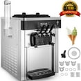 thumbnail image 1 of SHENGJINSH Ice Cream Maker, 3 Flavors 5.3-7.4 Gal/H, 2200W Commercial Ice Cream Machine with LED Display Auto Clean, 1 of 9