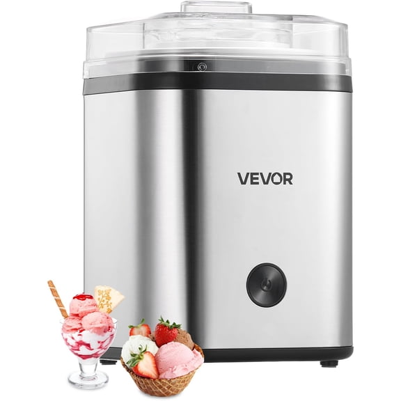 Ice Cream Maker 2.11 Qt. Large Capacity Electric Automatic Ice-Cream Machine with Easy Operation & Cleaning Stainless Steel Shell for Homemade Frozen Yogurt Fruit Sorbet Gelato Silver
