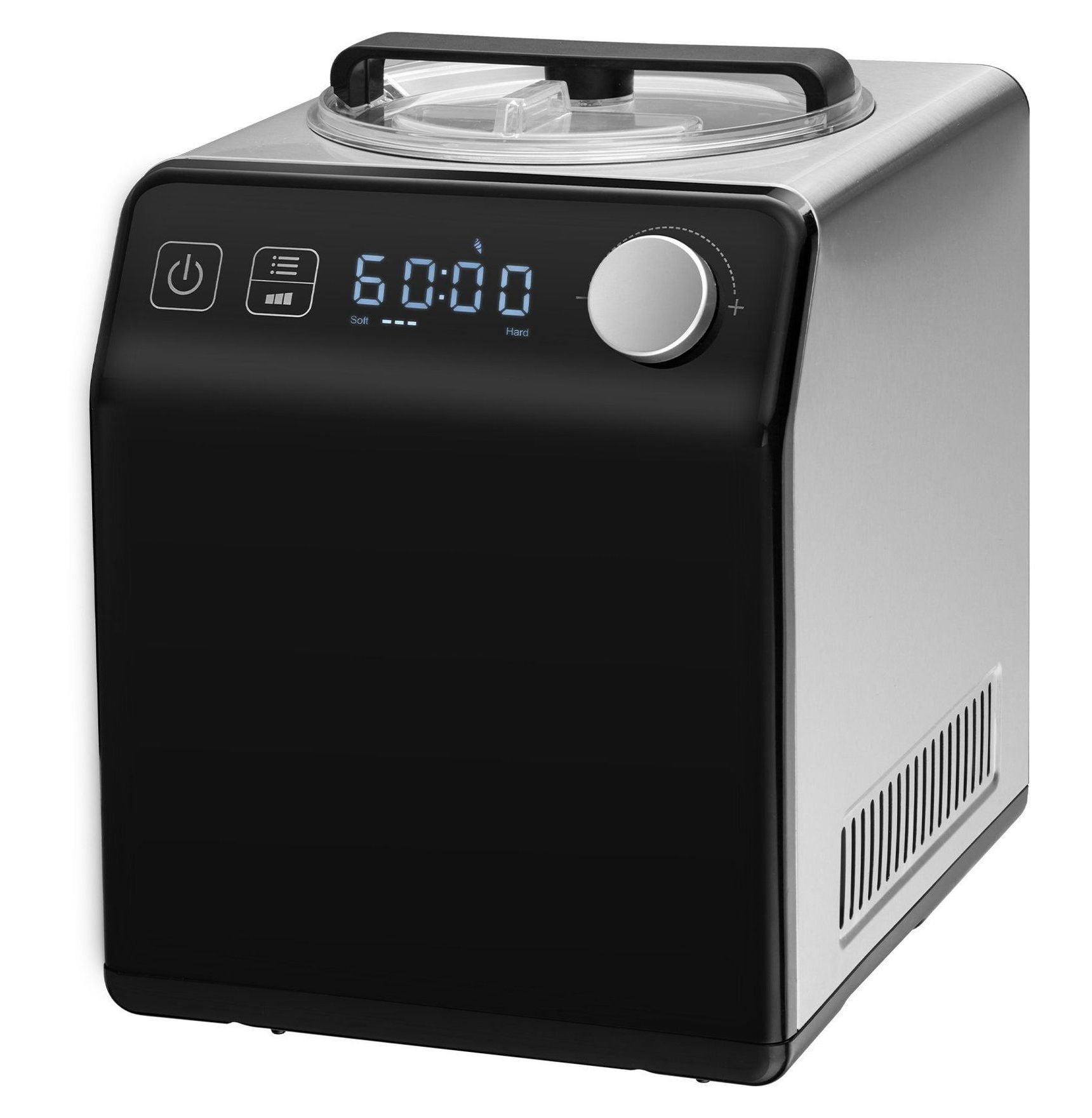 Ice Cream Maker, 2 Quart Automatic with Compressor - No Pre-freeze, Fruit & Yogurt, Stainless Steel Sorbet Gelato Machine, 4 Modes, Digital Display