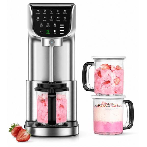 Ice Cream Maker with 3 Pints & Lids, 11 In 1 Frozen Dessert Machine for Ice Cream, Gelato, Sorbet, Milkshakes, Smoothie Bowls & Mix-Ins, 500W Countertop Frozen Treat Maker