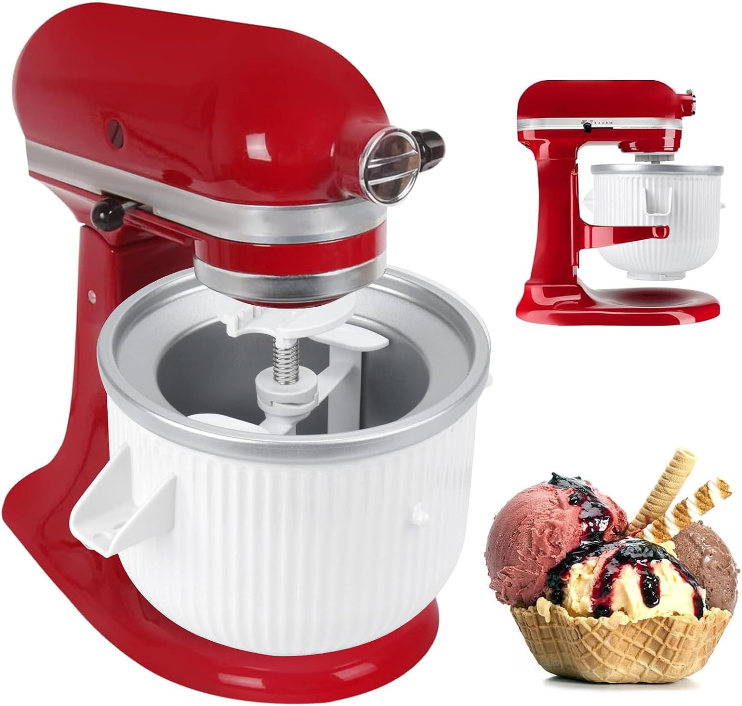 Ice Cream Maker Attachment fo Stand Mixer,2-Quart Frozen Yogurt - Ice ...