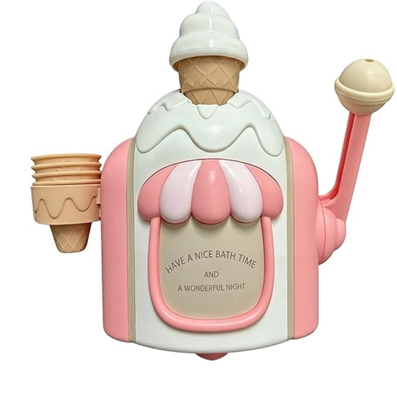 Ice Cream Maker Bath Toy, Manual Foam Making Water Play Toy for Bath Time, Fun Bathroom Game Companion for Youngsters and Sensory Play Activities