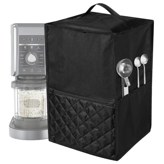 Ice Cream Maker Dust Cover, Ice Cream Maker Cover with Accessories Pockets Compatible with Ninja CREAMi NC501, NC301, NC299AMZ