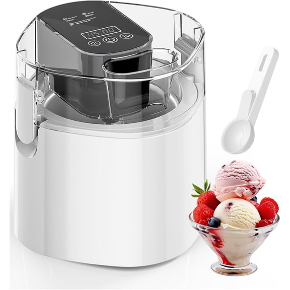 Ice Cream Maker Machine, 1.52 Quarts Ice Cream, Sorbet and Frozen Yogurt Machine, 1.52-Qt Insulated Freezer Bowl, LCD Screen and Timer, Quick Results, Easy to Operate and Clean