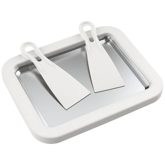 Ice Cream Maker Pan with 2 Scrapers Ice Cream Maker Plate Multifunctional Cold Sweet Fried Food Plate Durable Rolled Ice Cream Maker Homemade Rolled Cream Frozen Yogurt Gelato