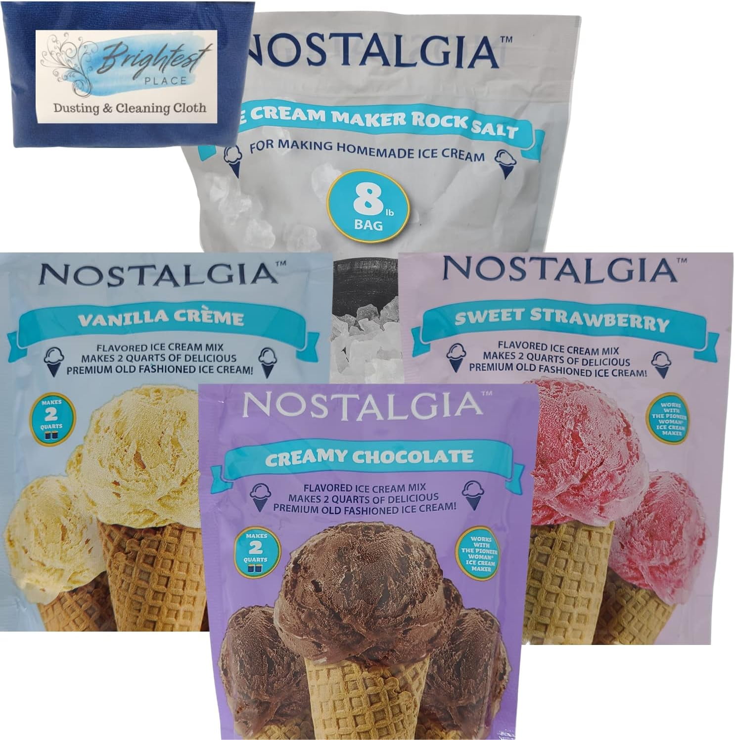 Ice Cream Maker Starter Pack Bundled with Nostalgia Ice Cream Maker