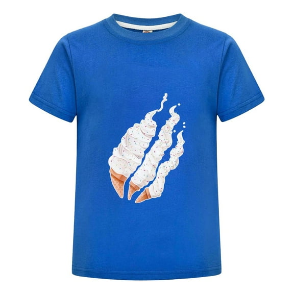 Ice Cream Melting Cone Scratch Kids Preston Playz Shirt – Gamer-Style Fire Tee for Boys Girls Short Sleeve Summer Top