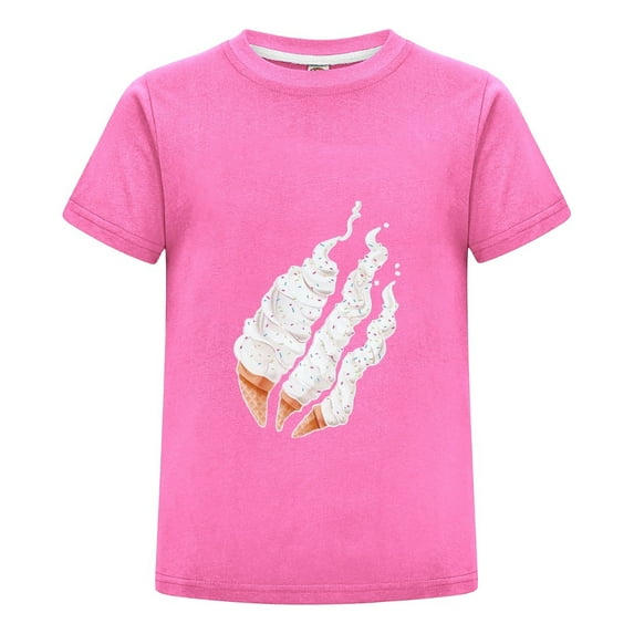 Ice Cream Melting Cone Scratch Kids Preston Playz Shirt – Gamer-Style Fire Tee for Boys Girls Short Sleeve Summer Top