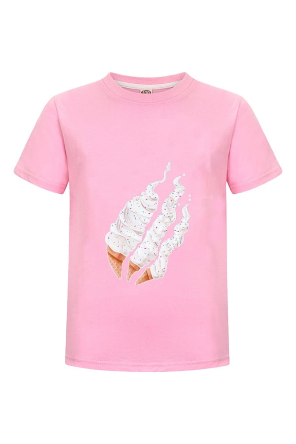Ice Cream Melting Cone Scratch Kids Preston Playz Shirt – Gamer-Style Fire Tee for Boys Girls Short Sleeve Summer Top