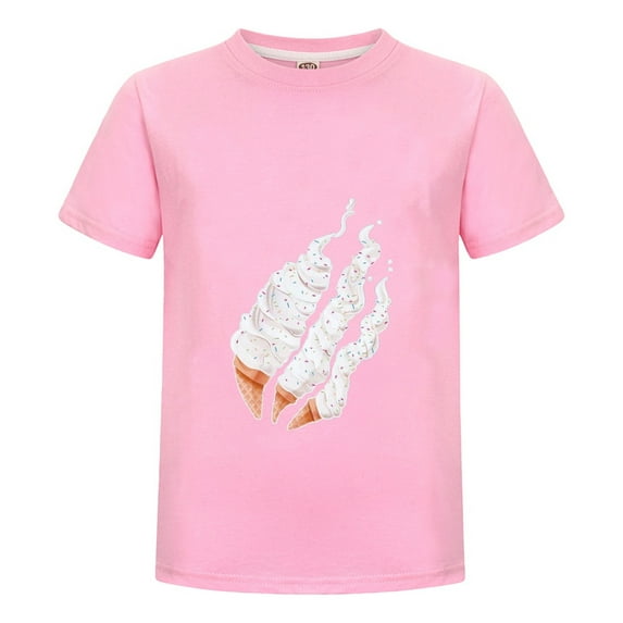 Ice Cream Melting Cone Scratch Kids Preston Playz Shirt – Gamer-Style Fire Tee for Boys Girls Short Sleeve Summer Top