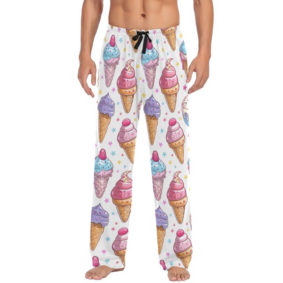 Ice Cream Men's Pajama Pants with Pocket Lounge Pants Pajama Sleep Pant Pj Comfortable