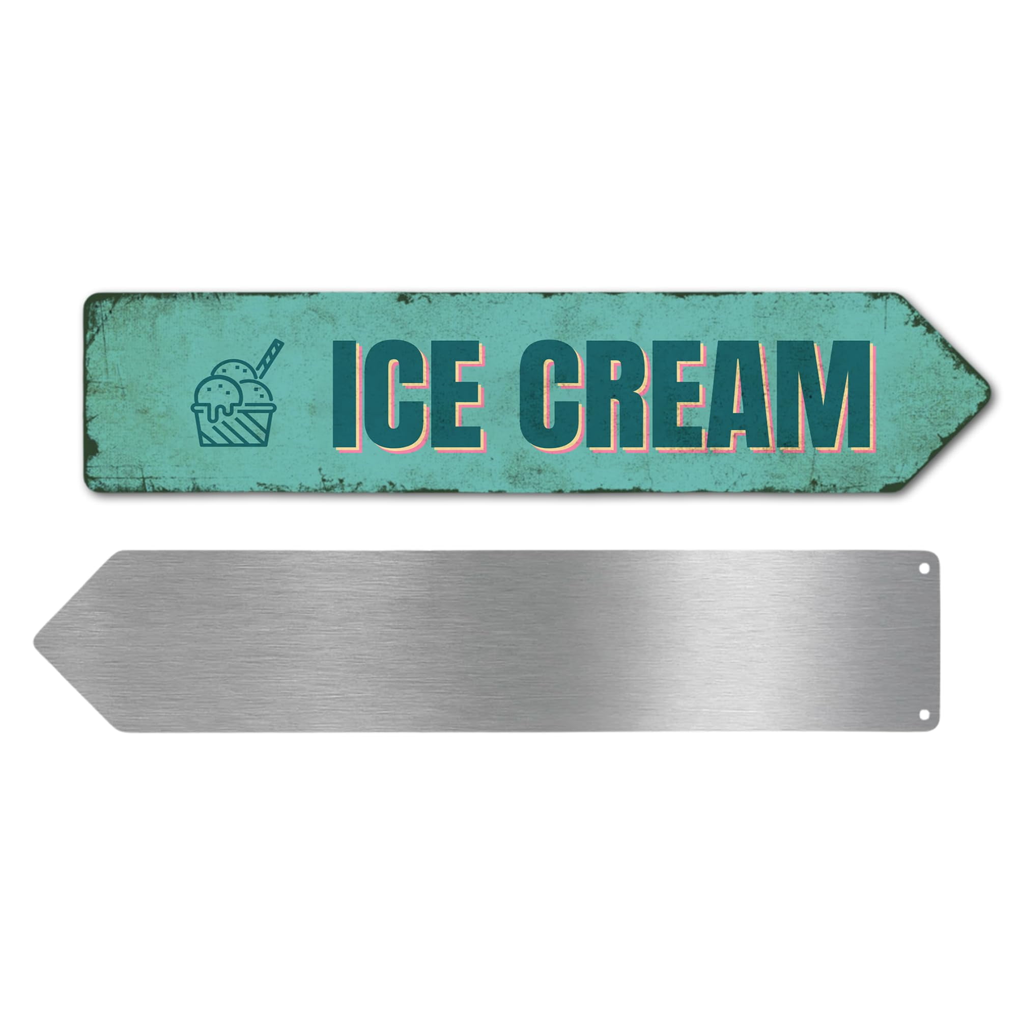 Ice Machine Directions. Sign Ice Cream Metal Sign by DC | Arrow Metal Directional Signage for Indoor ...