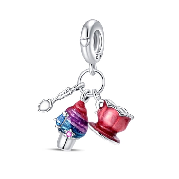 Ice Cream Milk Tea Cup Three - Piece Set Charm, Compatible with Most Bracelet, Charm for Bracelet
