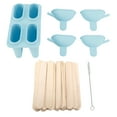 Ice Cream Mold Silicone Practical Portable DIY Ice Pop Maker with 50