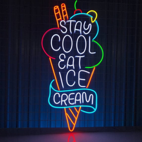 Ice Cream Neon Sign, Ice Cream Parlor Decor Signboard