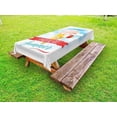 thumbnail image 1 of Ice Cream Outdoor Tablecloth, The Taste of Summer Quote with Cone and Strawberry Clouds Inspirational Print, Decorative Washable Fabric Picnic Table Cloth, 58 X 84 Inches,Multicolor, by Ambesonne, 1 of 2