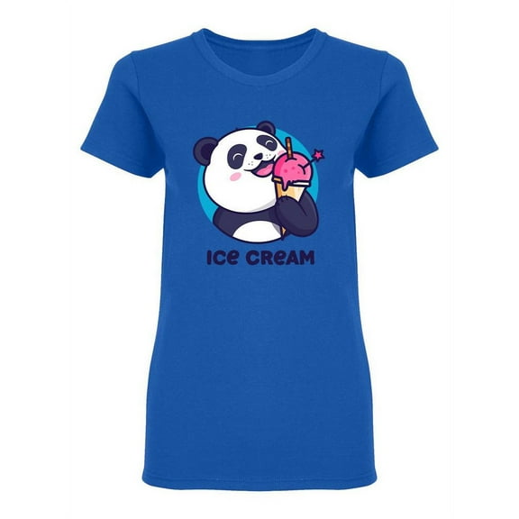 Ice Cream Panda Shaped T-Shirt Women -Image by Shutterstock, Female Medium