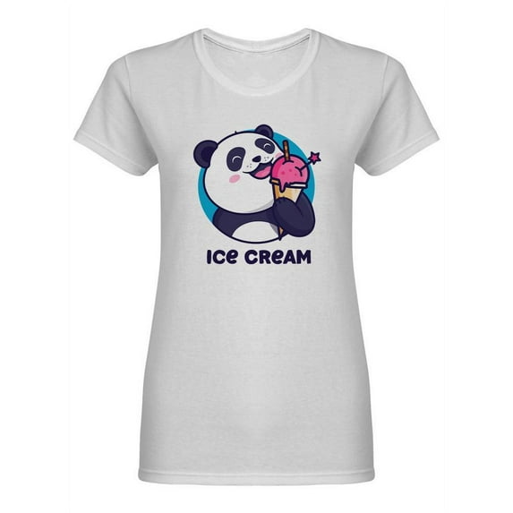 Ice Cream Panda Shaped T-Shirt Women -Image by Shutterstock, Female Medium