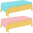 thumbnail image 1 of Ice Cream Party Tablecloth Ornament Disposable Blue Pink 2 Sheets, 1 of 5