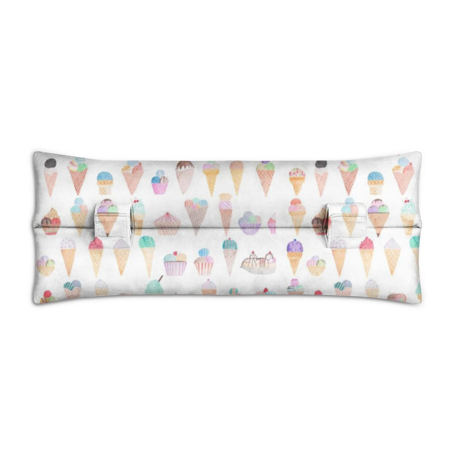 Ice Cream Pattern Chest Surgery Seatbelt Pillow - Soft Pressure Relief Pad for Mastectomy & Post-Op Recovery with Colorful Dessert Theme