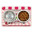 thumbnail image 1 of Ice Cream Pet Mat for Food and Water, Retro Style Strawberry Ice Cream Logo in Soft Tones Homemade Pop Art, Non-Slip Rubber Mat for Dogs and Cats, 18" X 12", by Ambesonne, 1 of 2