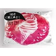 thumbnail image 1 of Ice Cream Pillow Sham Yummy Figure with Try It Quote Paintbrush Watercolor Artwork Illustration, Decorative Standard King Size Printed Pillowcase, 36 X 20 Inches, Pink Black White, by Ambesonne, 1 of 2