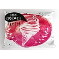 thumbnail image 1 of Ice Cream Pillow Sham Yummy Figure with Try It Quote Paintbrush Watercolor Artwork Illustration, Decorative Standard Queen Size Printed Pillowcase, 30 X 20 Inches, Pink Black White, by Ambesonne, 1 of 2