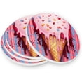 thumbnail image 1 of Ice Cream Pink Coasters Absorbent Moisture Non-Slip Drink Coaster Ceramic Stone with Cork Base Desktop Protection, 4PCS, 1 of 6