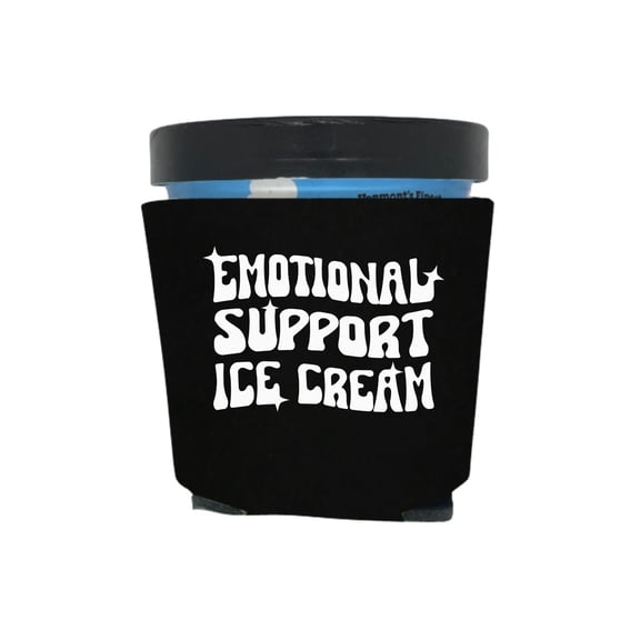 Ice Cream Pint Cooler, Emotional Support Ice Cream, Ice Cream Pint Sleeve, Funny Party Favor and Gift Ideas, Foam Holder for Ice Cream Lover