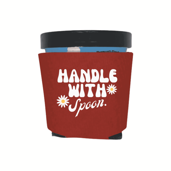 Ice Cream Pint Coolers, Handle with Spoon, Funny Ice Cream Pint Sleeves, Foam Holder for Ice Cream Lovers