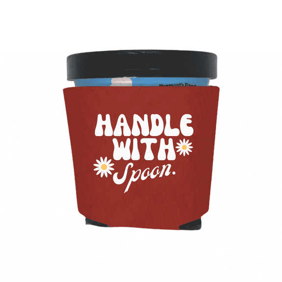 Ice Cream Pint Coolers, Handle With Spoon, Funny Ice Cream Pint Sleeves, Funny Party Favor and Gift Ideas, Foam Holder for Ice Cream Lover