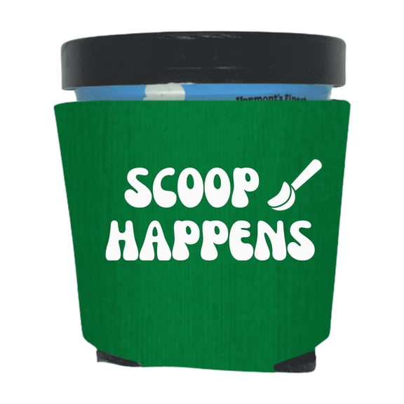 Ice Cream Pint Coolers, Scoop Happens, Funny Ice Cream Pint Sleeves, Funny Party Favor and Gift Ideas, Foam Holder for Ice Cream Lover