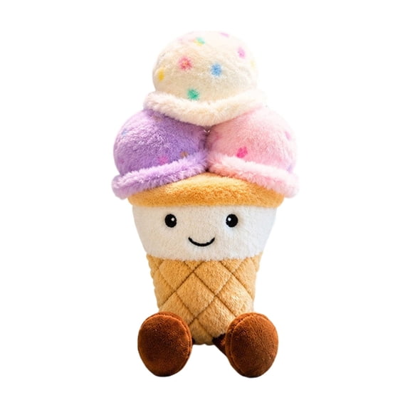 Ice Cream Plush Stuffed Animal Colorful Stuffed Toys for Party Decor Home Display Birthday Gift Soft Plush Doll for All Occasions 1 Piece