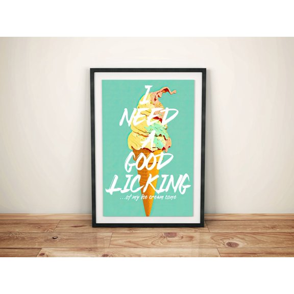 Ice Cream Pop Art Kitchen Quote Poster Unframed Paper Print