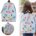 thumbnail image 1 of Ice Cream All Over Print Backpack, Lightweight Polyester Daily Daypack, Spacious Multi Compartment Backpack with Padded Ergonomic Straps for School Gym Travel Sports, 1 of 9