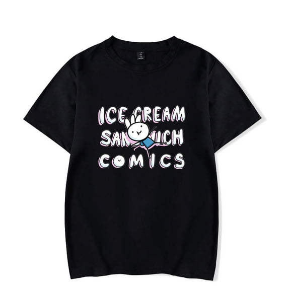 Ice Cream Sandwich Merch T-Shirt Comic Cute Logo T Shirts Short Sleeve Top Men Women Tees