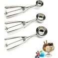 thumbnail image 1 of RUseeN Ice Cream Scoop, 3Pcs Cookie Scoop for Baking, Stainless Steel Portion Scoop Set, Ice Cream Scoop with Trigger Release, Various Sizes for Ice Cream, Watermelon, Cantaloupe, 1 of 7