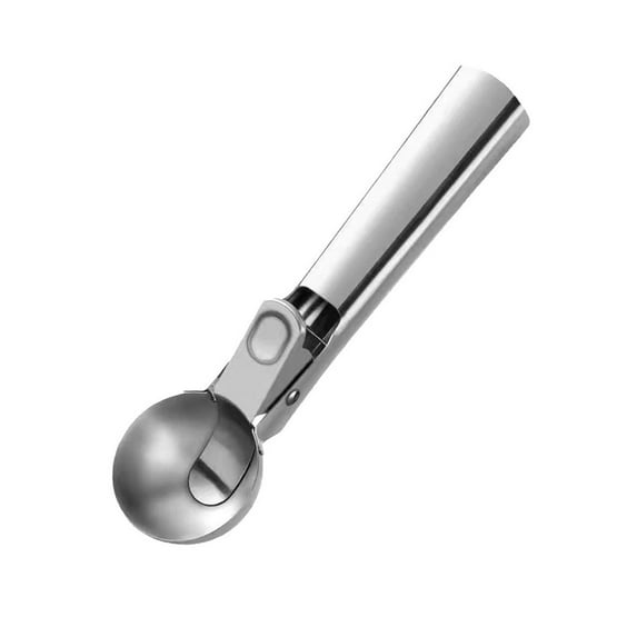 Ice Cream Scoop, Cookie Dough Melon Baller with Trigger Release, One Click Easy Scoop, Kitchen Gadget for Fruits Ice Cream, 1Pcs (Silver1)