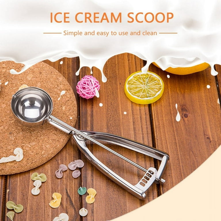 Ice Cream Scoop, Cookie, Melon Scoop, Stainless Steel Finish Spoons, 1/3 Pack, 3 Sizes, Size: Large: Length: 22.7cm/Scoop Dia. 6cm(1 Pc), Silver