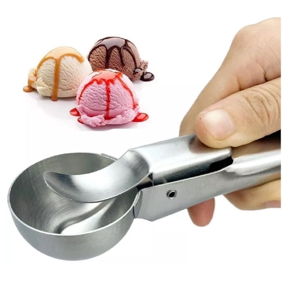 Stainless Steel Ice Cream Scoop with Trigger, Cookie Dough Scoop, Melon Baller and Batter Spoon for Dessert Prep, TIKA